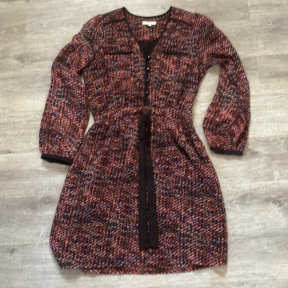 Jade Melody Button Down V neck Front Mini Dress S