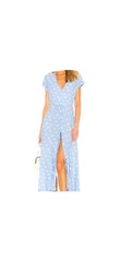 Capulet SZ S Elie Blue and Pink Button Front Midi Dress Pockets REVOLVE