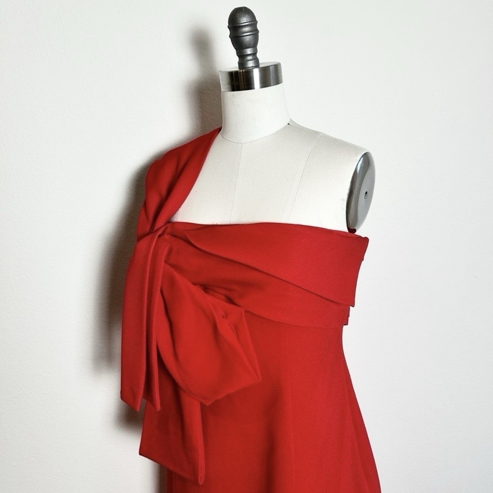 NWT Givenchy Cherry Red One Shoulder Bow Mini Cocktail Dress Size 40/8 Designer