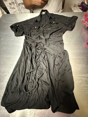 Zara Basic Womens Black Viscose Modal Tie-Waist Utility Dress Size M Casual NWT