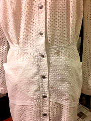 GORGEOUS, EDUN EYELET COLLARED BUTTON DOWN DRESS, SIZE L, FREE SHIPPING