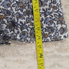 Veronica Beard Saville Boho-Floral Dress Ecru Blue Long Sleeve Silk Ruffle 8 New