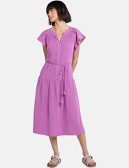 Time and Tru Double Cloth Cotton Midi Dress Women&rsquo;s Violet U pick Size New