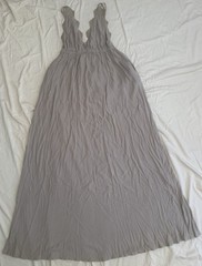 Wishlist NWT Gray Solid Maxi Dress S Sleeveless Adjustable Straps Lace Trim