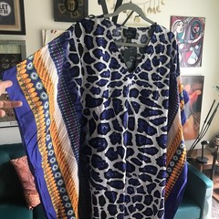 Goddess by WINLAR African Print Long Kaftan Lounger Dress O/S Caftan NWT