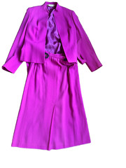 Impression Karl Lagerfeld Couture Costume Jacket Skirt Pink 36 38 Vintage