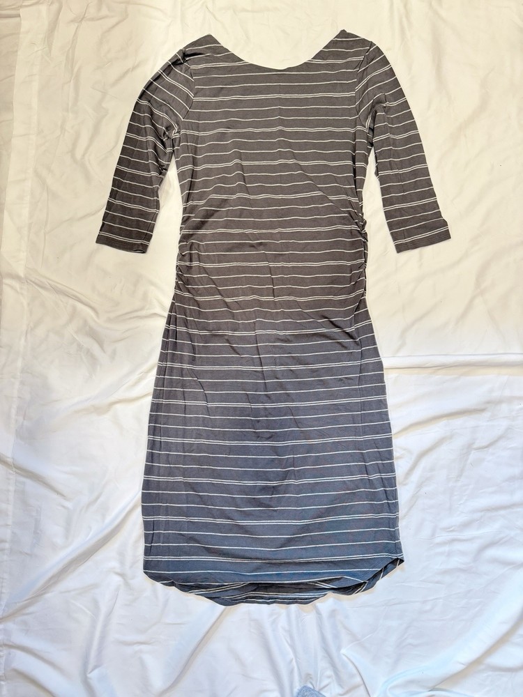 Athleta Gray And White Striped Dress Size L