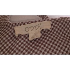 ODDY Beige Prairie Gingham Button Front Capelet Midi Dress Crisscross Back Small