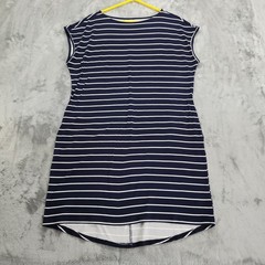 NEW Studio by Bobeau Dress Womens XL Blue White Striped Dolman Boatneck Pockets