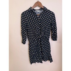 Zara Polka Dot 3/4 Sleeve Mini Dress Women’s Sz S