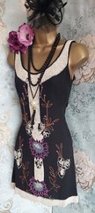 monsoon deco 20s gatsby black white beaded embellished Occasion evening dress 6