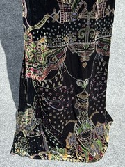 VTG CHRISTIAN LACROIX Bazar Stunning Velvet Maxi Dress Gown High Slit EU 38 S/M