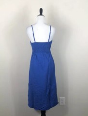Bow Tie Womens Dress Royal Blue Midi Size Small