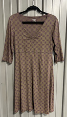 Horny Toad Rosalinda Midi Dress MEDIUM Organic Cotton Blend 3/4 Sleeve V-Neck