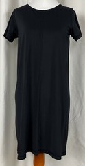 Vtg Anne Klein A Line Stretch Dress Short Sleeve Career Travel Sz S Small Italy