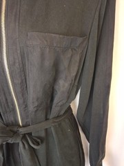 M&S AUTOGRAPH LYOCELL WIDE LEG JUMPSUIT RRP89 uk12 Belt Long Sleeve Black E5128