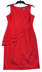 Venus Dress Womens Size 10 Red Sleeveless Ruffled Side Back Zipper