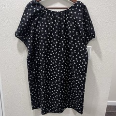 Alex Mill 100% Silk Floral Print Mini Dress Women&rsquo;s Size Large Black White Lined