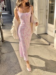 PINK LoveShackFancy Limited Edition Floral Bow Slip Midi Dress NWT Medium