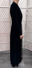 Michal Negrin Full Length Black Velvet Flowers Dress Size – S –