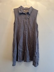 FLAX 100% Linen Blue Collared Dress With Pockets!
