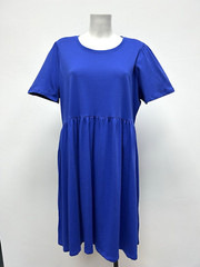 Ex M&S Ladies 100% Cotton Jersey Round Neck Stretch Dress Plus Sizes 20 22 24