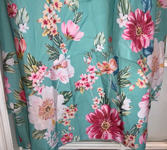 NEW in PKG -PRINTED DESIGN FULL LENGTH 3/4 LENGTH SLEEVE AQUA BLUE DRESS – LARGE