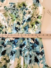 Alex Marie Kent Dress Size 4 Floral Asymmetrical Flare White Blue Green NWT