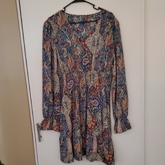 SHEIN Multicolor Paisley Long Sleeve Dress