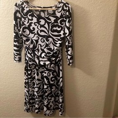 Enfocus Studio Chocolate Ivory Color Dress Stretchy Comfortable Women&rsquo;s Size 10
