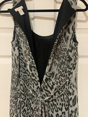 Chico’s Sz 0.5 Sleeveless Lightweight Lined Animal Print Maxi w/ Tie Zipper EUC