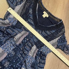 Style co boho multi pattern patchwork dress with bell sleeves