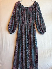 BuddyLove Yvonne Long Sleeve Maxi Dress with Front Slit in Ozark Floral Print