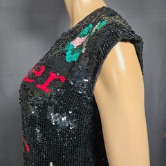 Twin-Set Simona Barbieri Sequin Mini Dress Graphic Print Size S Indie Sleaze
