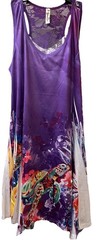 Shoreline Women’s Beachwear Dress Turtle Design Sundress Laced Back Pleated S/M