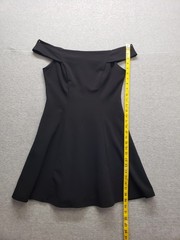 Teeze Me Women Mini Dress 8/10 Black Off Shoulder Back Zipper Short Sleeve Party