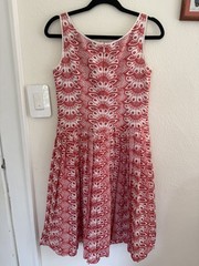 NWOT Brooks Brothers Floral-Embroidered Red And White Dress Size 4