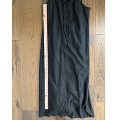 Universal Thread Black Linen Blend Halter Maxi Dress Smocked Tie Front M