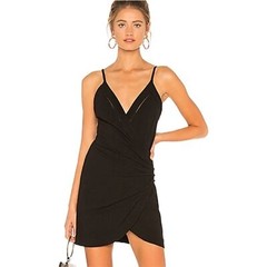 Free People Black Dylan Bodycon Wrap Dress With Adjustable Straps Size XS NWOT