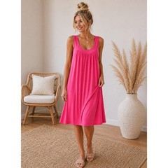NWT Unity Stretch Plus Pink Sleeveless Flowy Tunic Top One Size Fits Most