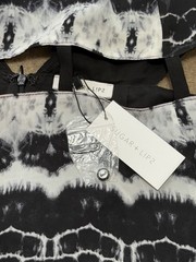 NWT Sugar + Lips MEDIUM Black White Cut Out Waist Maxi Dress
