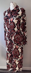Full Length Patterned Long Sleeve Collared Shirt Dress From F&F Size 20
