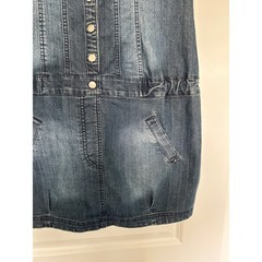 Pimkie London Womens Denim Dress Medium Wash Short Sleeve Button Front V-Neck