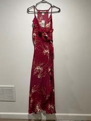 American Rag Faux Wrap Maxi Dress Boho Gypsy Tapestry Whimsigoth Milkmaid Large