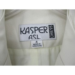 Kasper ASL Dress Womens 4 Maxi Long Coat Career Satin Trim Modest Ivory Office
