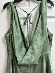 NWOT Lucky Brand womens long prom/formal dress sz XL green embossed sleeveless