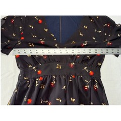 Madewell Navy Blue Floral V-Neck Maxi Dress Short Flutter Sleeve Size 00