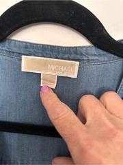 Micheal kors Light Blue denim soft Chambray Tie-Waist Women’s Dress