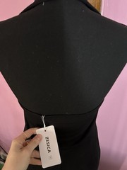 ZESICA Black Solid Halter Neck Sleeveless Long Bodycon Slip Dress, S