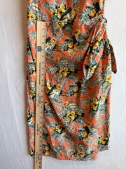 Patagonia Pataloha Organic Cotton Palila Peach Sorbet Hawaiian Wrap Dress